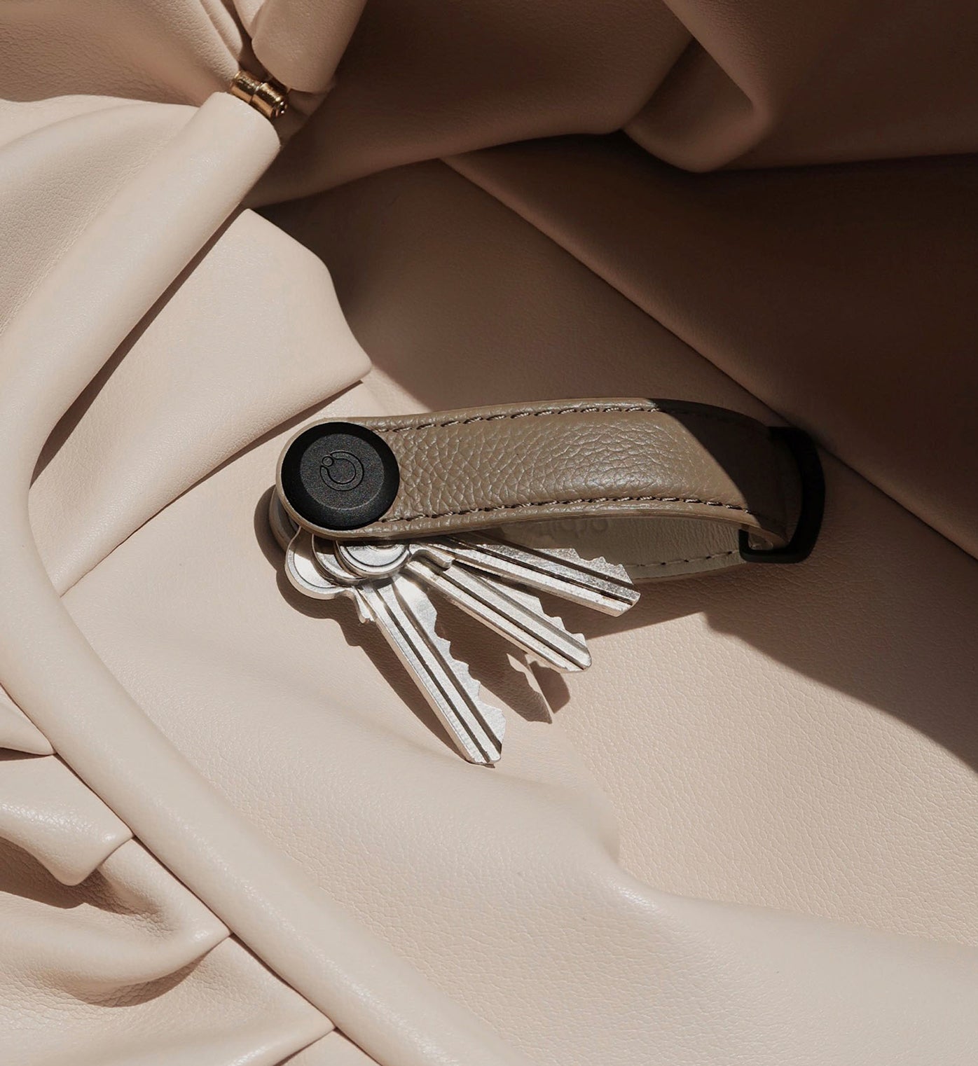 Orbitkey Key Organiser | Pebble Leather | Ecru