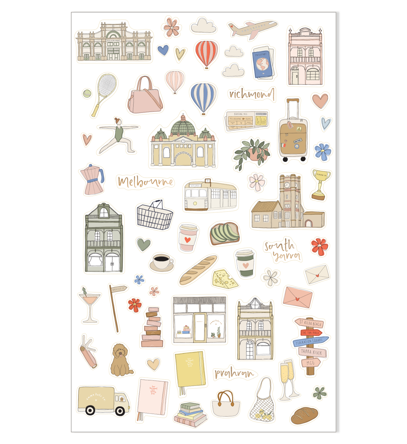 Illustrated Stickers | Melbourne Icons