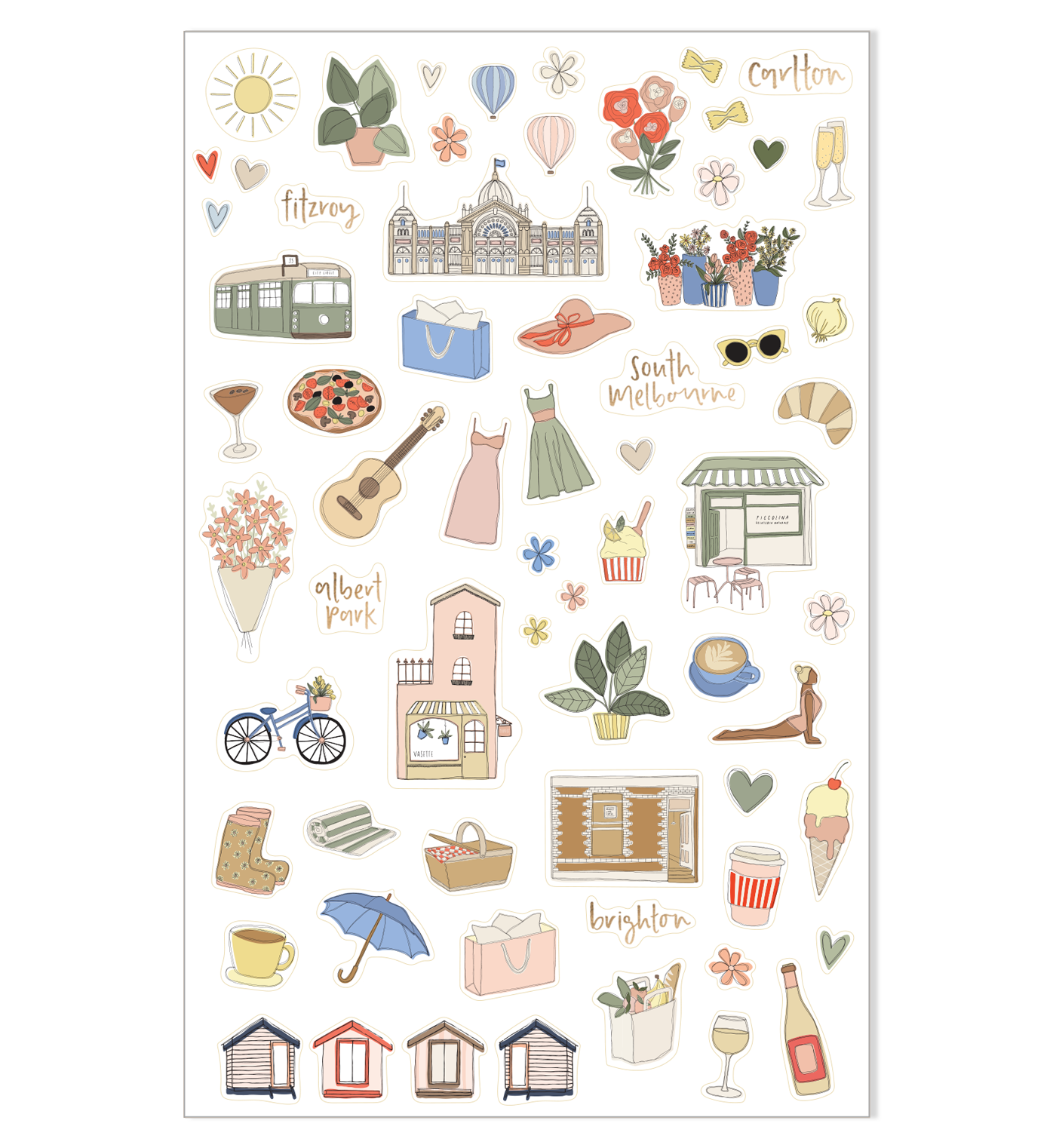Illustrated Stickers | Melbourne Icons