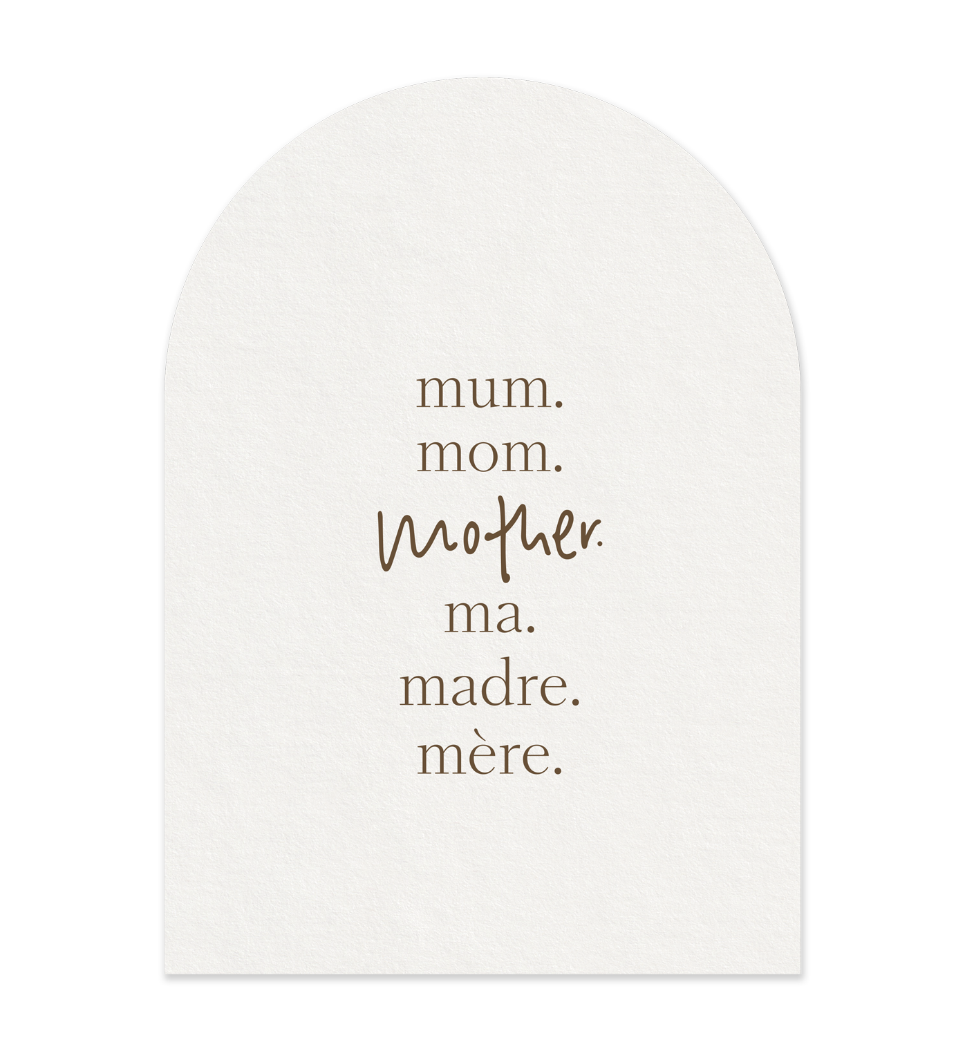 Mum, Mom, Mother // Greeting Card