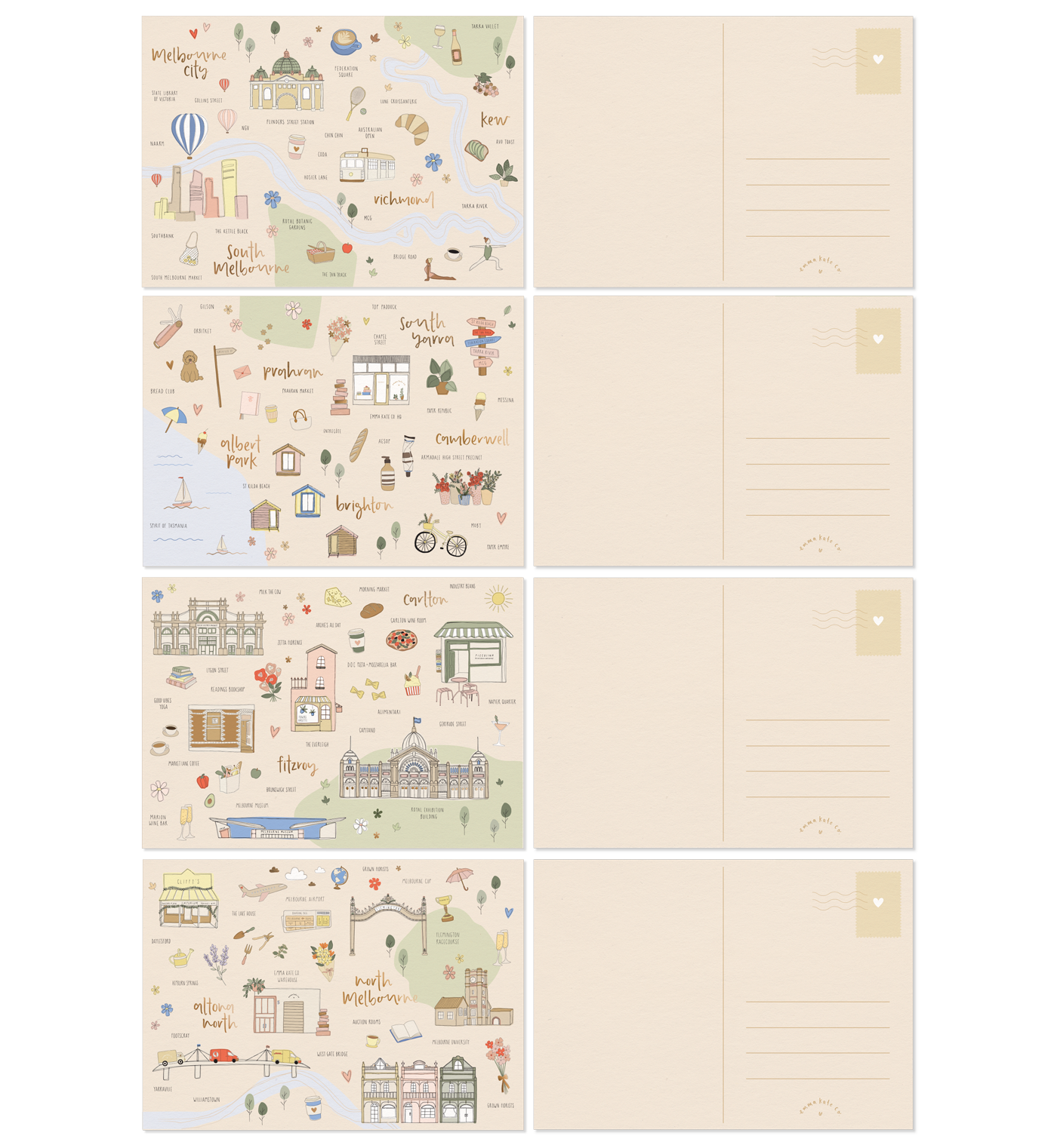 Melbourne Icons | Postcards | Set of 4