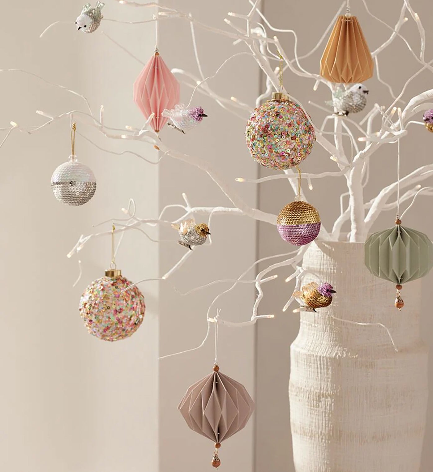 Christmas Ornament Set | Wanderlust Hanging Paper Decorations | Pastel