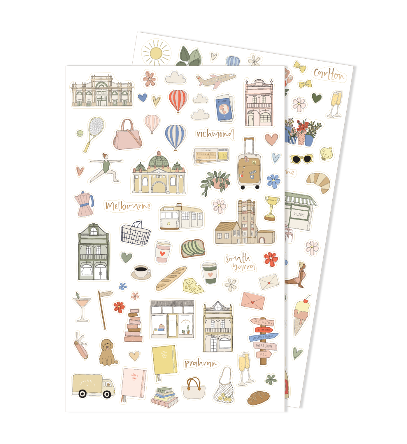 Illustrated Stickers Set | Melbourne Icons