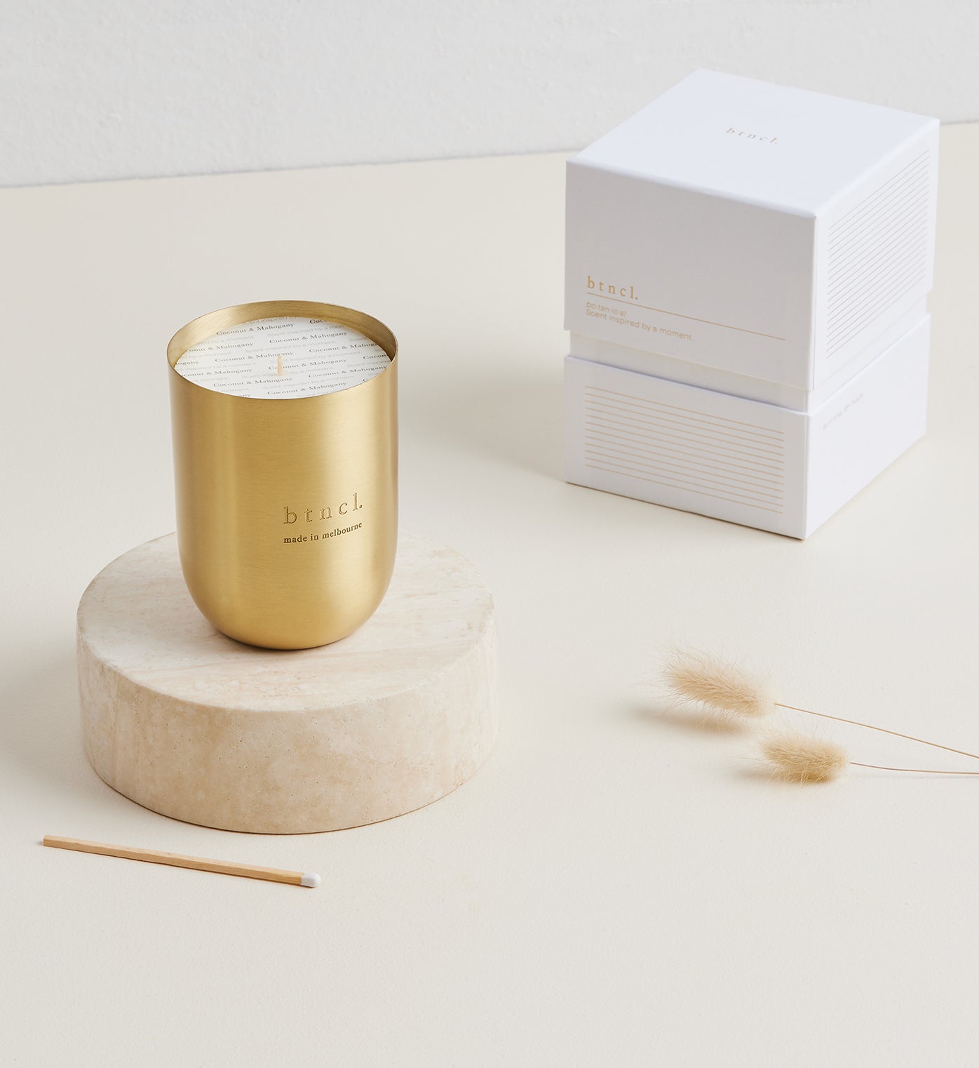 BTNCL | Brass Candle | Coconut + Mahogany