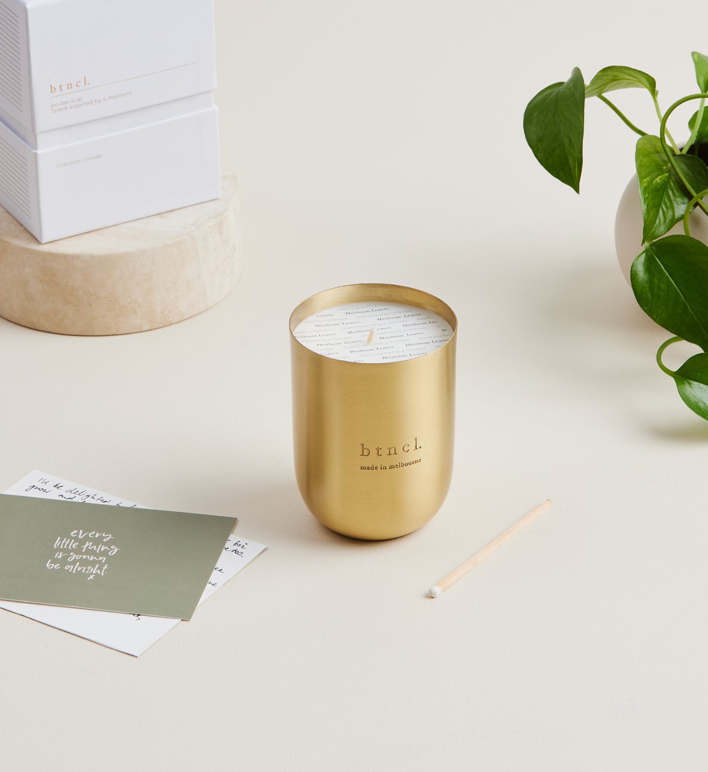 BTNCL | Brass Candle | Heirloom Leaves