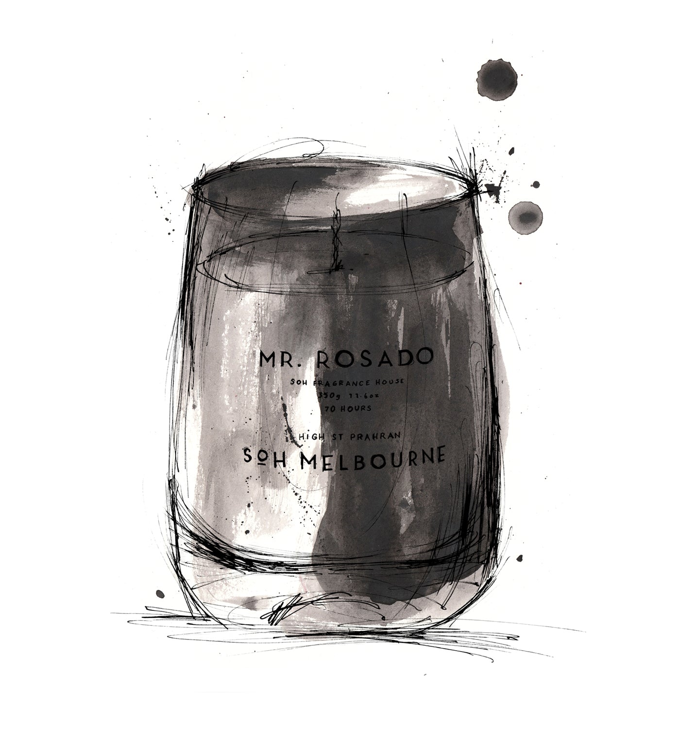 SOH | 400g Candle | Black Matte | Rosado